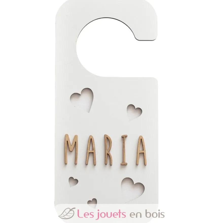 Accroche-porte personnalisable - Cœurs blanc - Vintiun