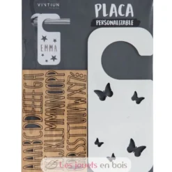 Accroche-porte personnalisable - Papillons blanc - Vintiun