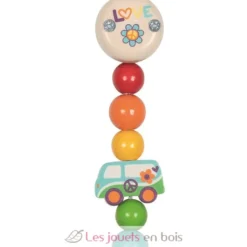 Accroche-tétine en bois van arc-en-ciel - Goki
