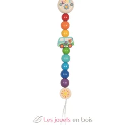 Accroche-tétine en bois van arc-en-ciel - Goki