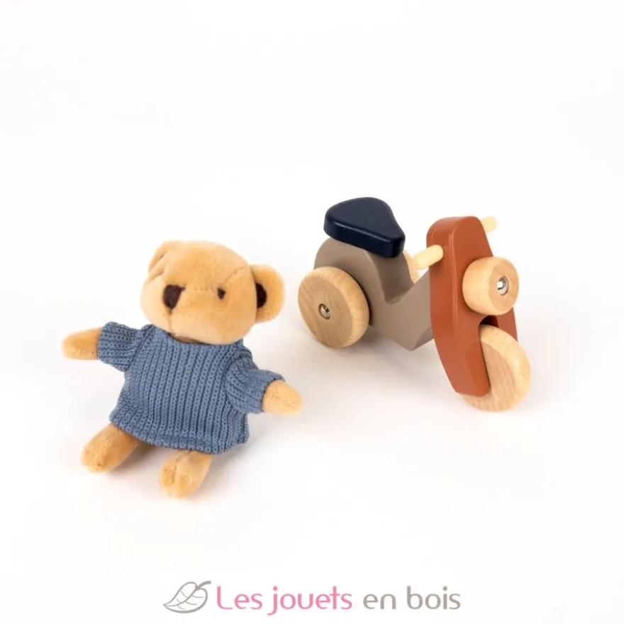 Alexis l'ours sur son scooter en bois - Egmont Toys
