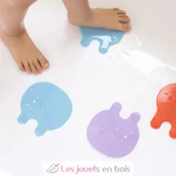 Antidérapants de bain Grippi Méduses 8 pcs bleu corail - Quut