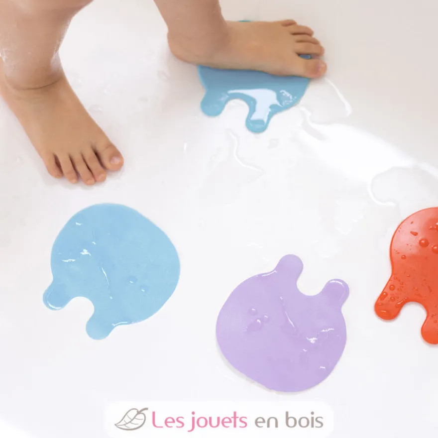 Antidérapants de bain Grippi Méduses 8 pcs bleu corail - Quut