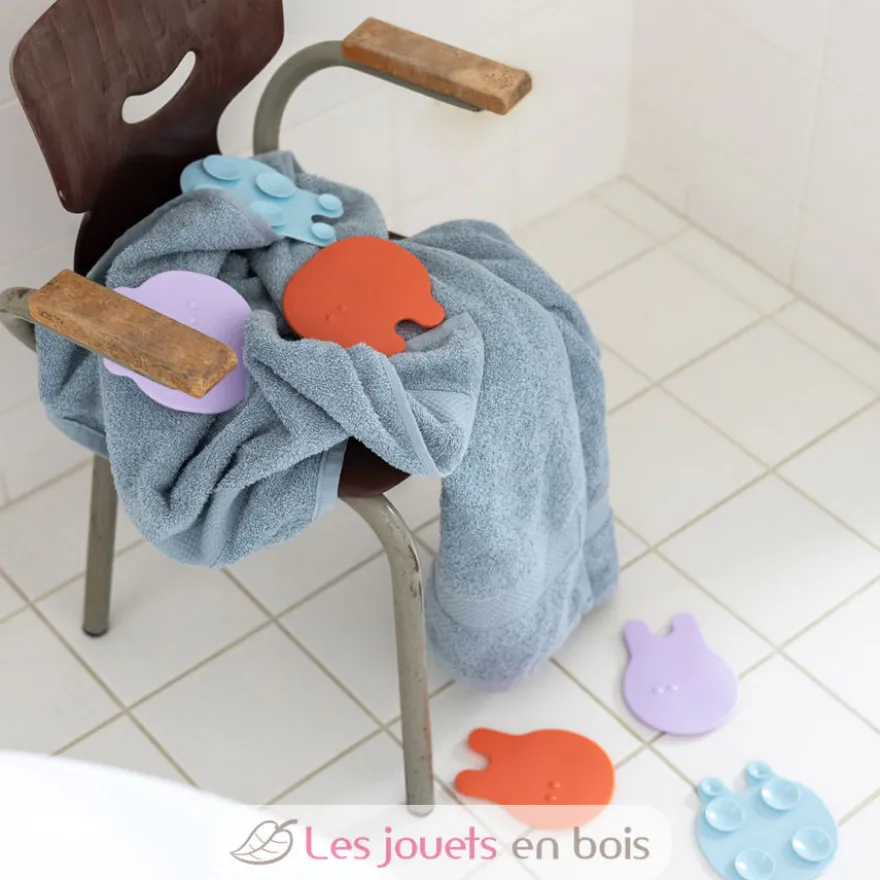 Antidérapants de bain Grippi Méduses 8 pcs bleu corail - Quut