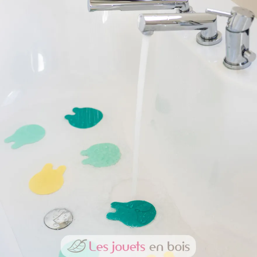 Antidérapants de bain Grippi Méduses 8 pcs jaune menthe - Quut
