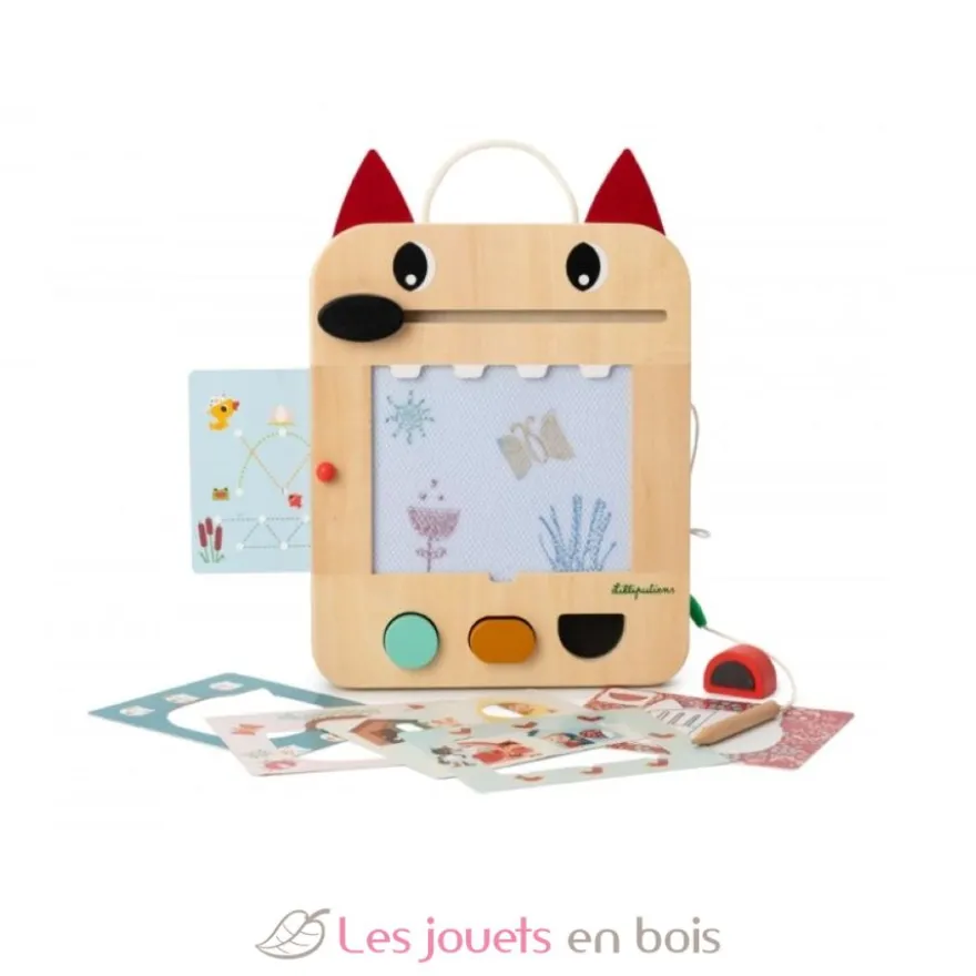 Ardoise magique en bois Louis le loup - Lilliputiens
