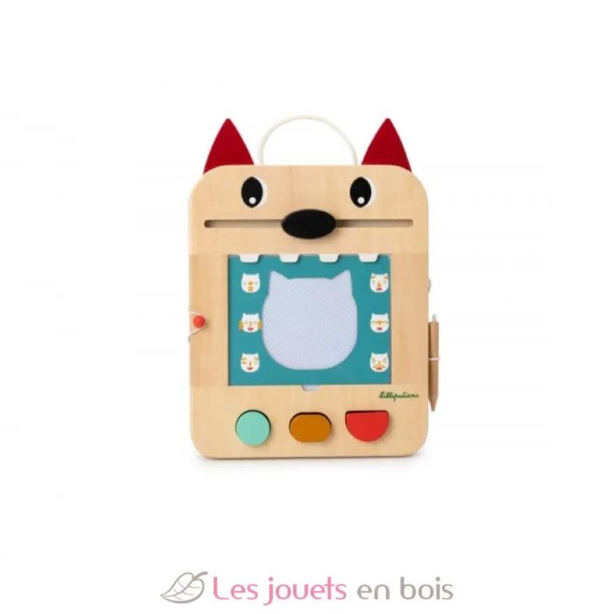 Ardoise magique en bois Louis le loup - Lilliputiens