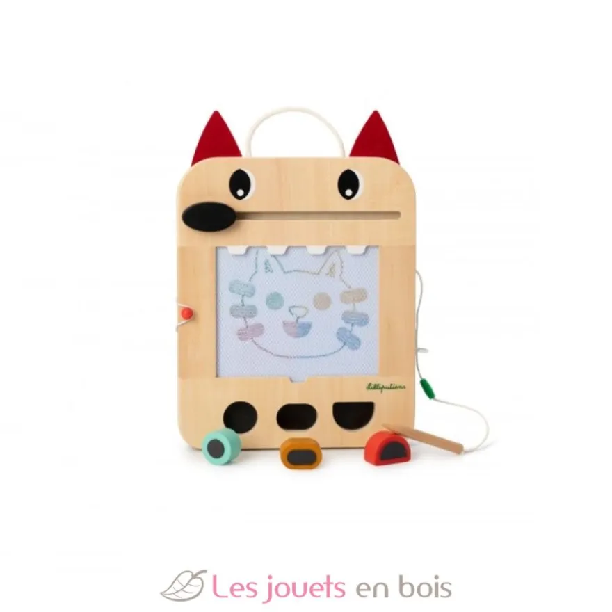 Ardoise magique en bois Louis le loup - Lilliputiens