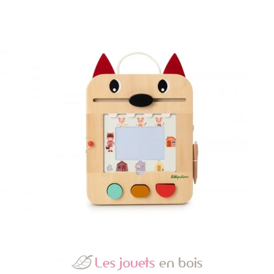 Ardoise magique en bois Louis le loup - Lilliputiens