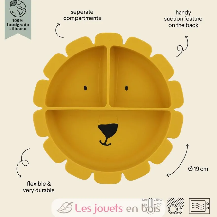 Assiette à compartiments en silicone Mr Lion - Trixie