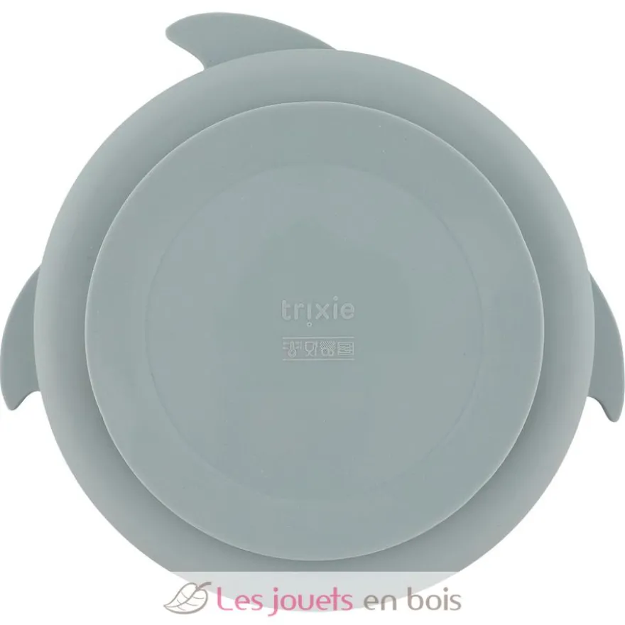 Assiette à compartiments en silicone Mr Shark - Trixie