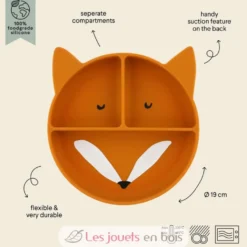 Assiette à compartiments en silicone Mr Fox - Trixie