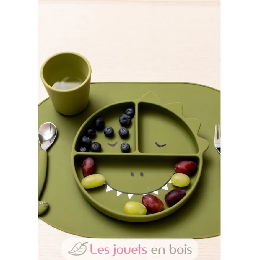 Assiette à compartiments en silicone Mr Dino - Trixie