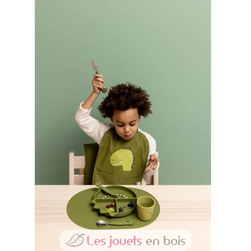 Assiette à compartiments en silicone Mr Dino - Trixie