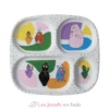 Assiette plateau à compartiments Barbapapa multicolore - Petit Jour