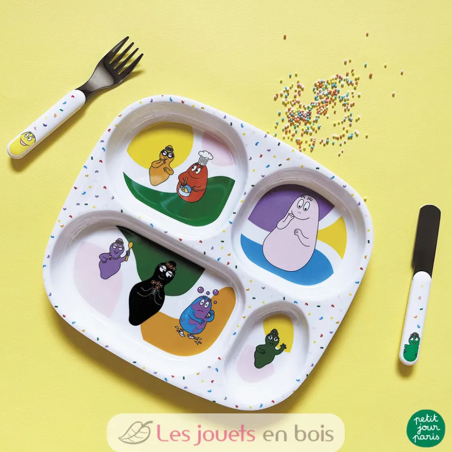 Assiette plateau à compartiments Barbapapa multicolore - Petit Jour