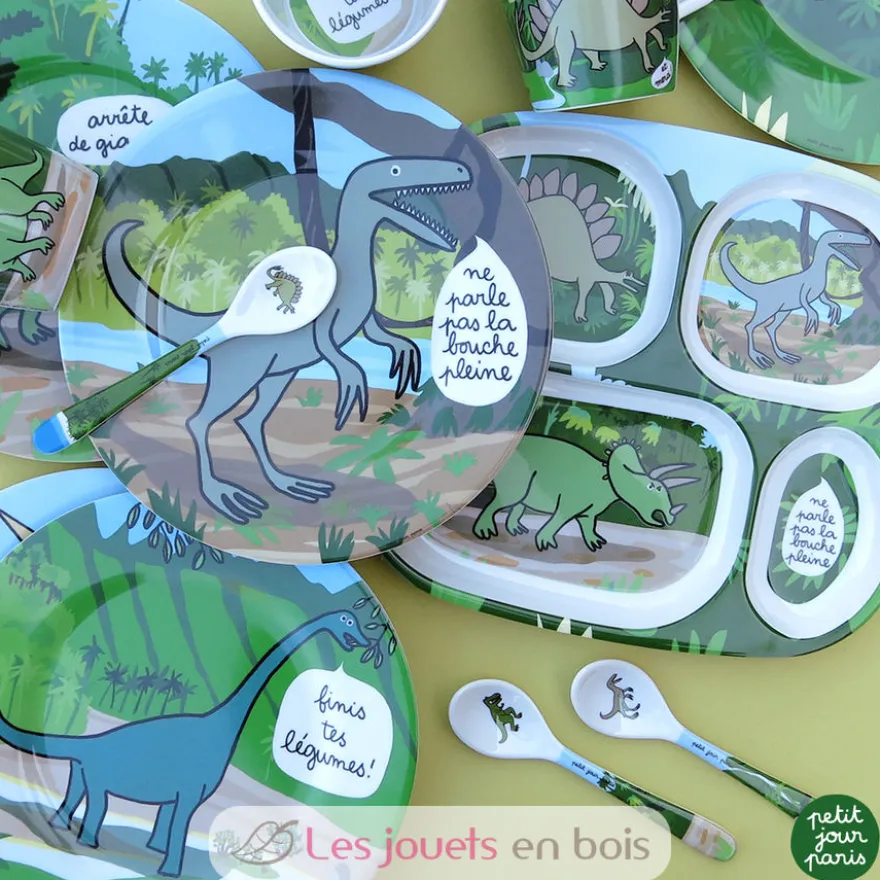 Assiette plateau à compartiments dinosaures - Petit Jour