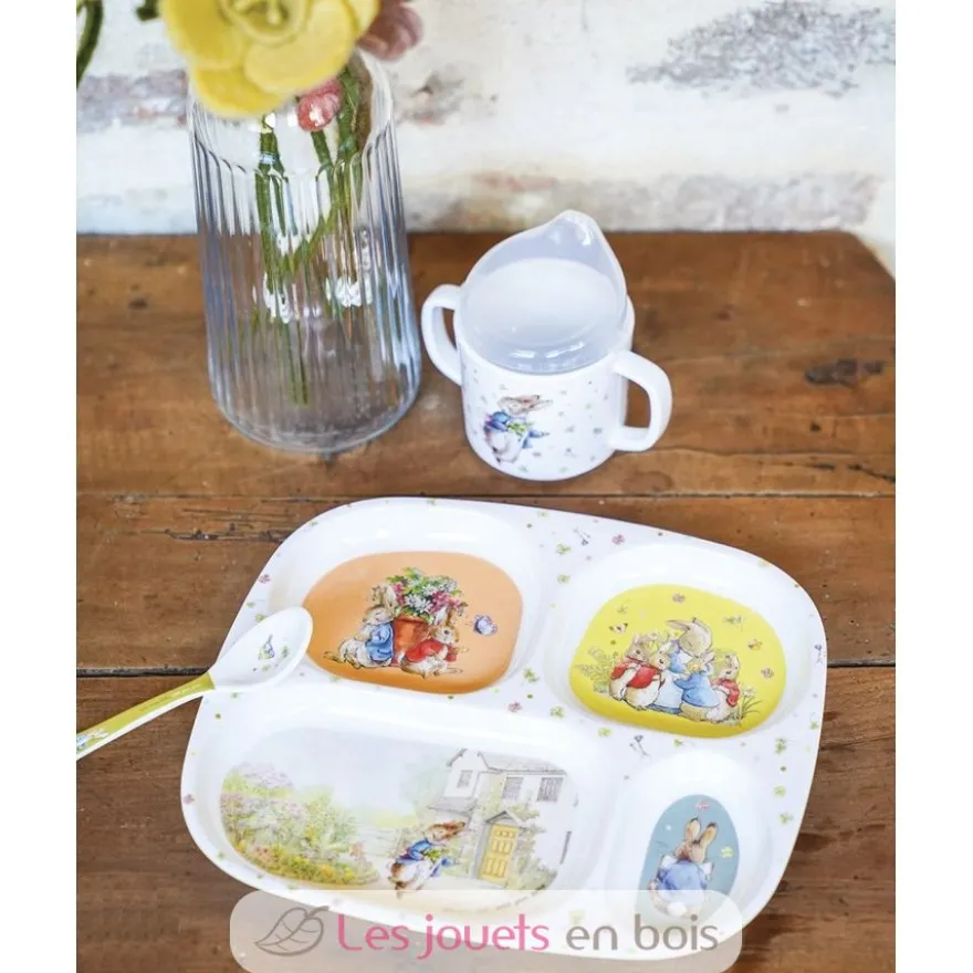 Assiette plateau à 4 compartiments Pierre Lapin - Petit Jour
