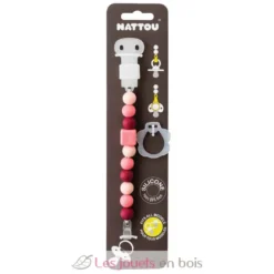 Attache tétine silicone corail - Nattou