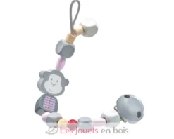 Attache-tétine Singe rose - Selecta