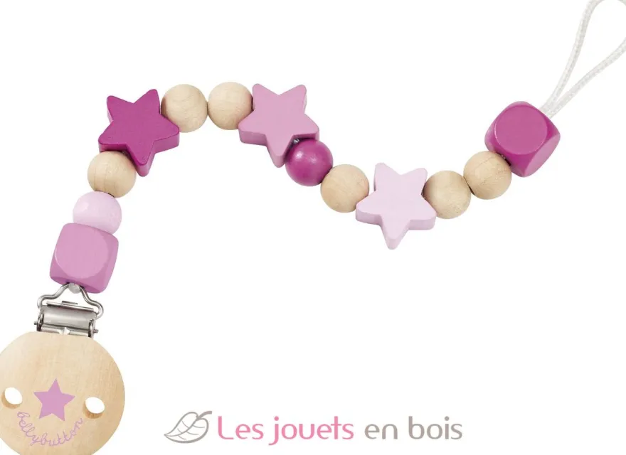 Attache-tétine étoiles rose - Selecta