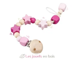 Attache-tétine étoiles rose - Selecta