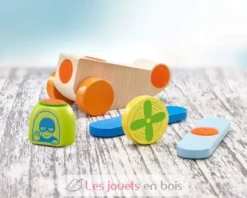 Avion en bois, velcro 5 pcs - Selecta