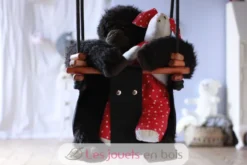 Balançoire pour bébé en bois et tissu Noir - Solvej Swings