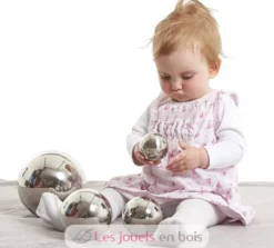 4 Balles réfléchissantes argentées - TickiT