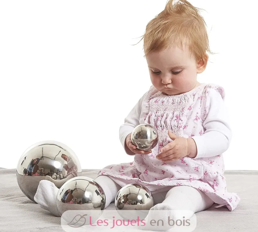 4 Balles réfléchissantes argentées - TickiT