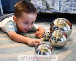 4 Balles réfléchissantes argentées - TickiT