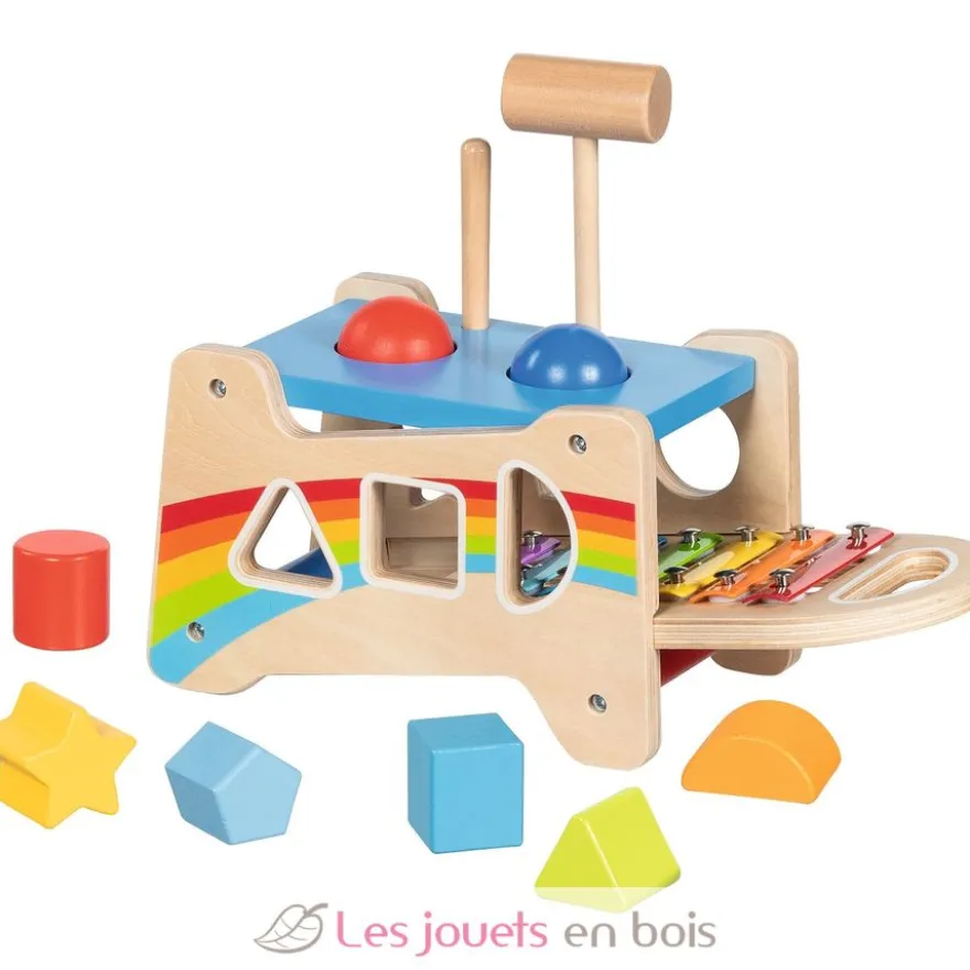 Banc à marteler et encastrer avec xylophone - Goki