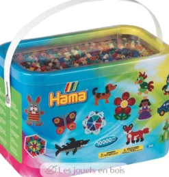 Baril 10000 perles plastique Midi 22 couleurs - Hama