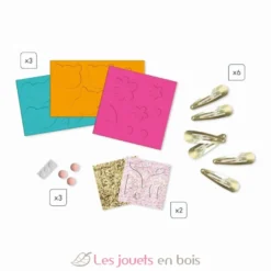 6 barrettes animaux pailletés à créer - Janod