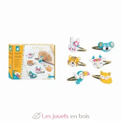 6 barrettes animaux pailletés à créer - Janod