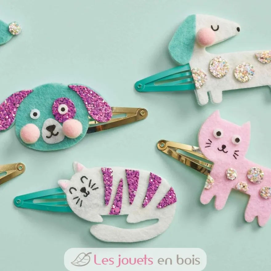 6 barrettes pailletées Little Pets à créer - Janod