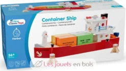 Bateau-container avec 4 containers - New Classic Toys