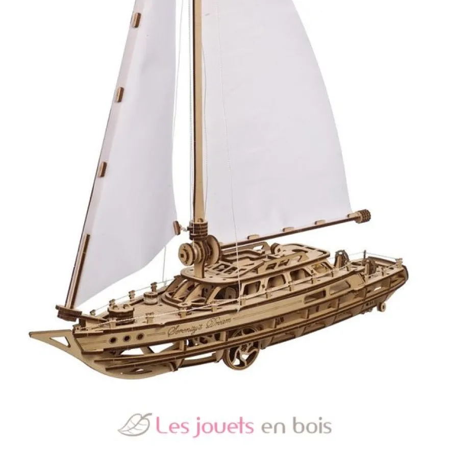 Bateau à voile Le Rêve de Sérénité - Puzzle 3D mécanique en bois - Ugears