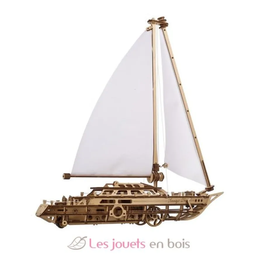 Bateau à voile Le Rêve de Sérénité - Puzzle 3D mécanique en bois - Ugears