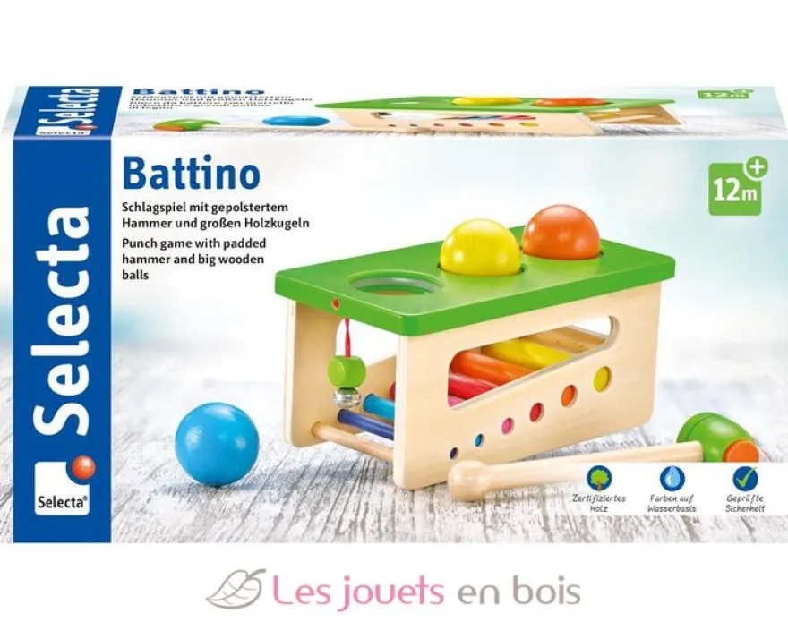 Battino jeu à marteler en bois coloré - Selecta
