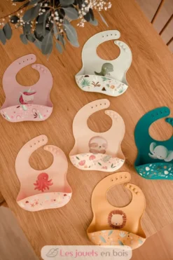 Bavoir en silicone Crunchy le renard - Sassi Junior