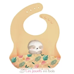 Bavoir en silicone Gnawy le paresseux - Sassi Junior