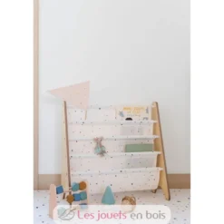 Bibliothèque enfant Terrazzo crème - 3 Sprouts