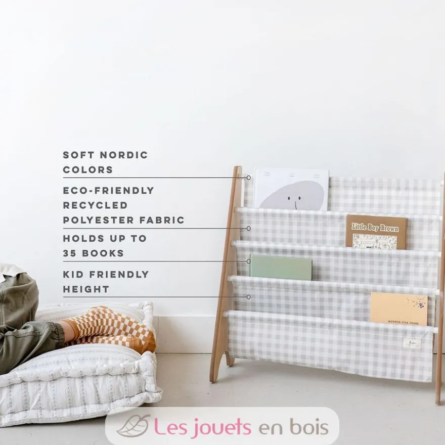 Bibliothèque livres reyclé vichy beige - 3 Sprouts
