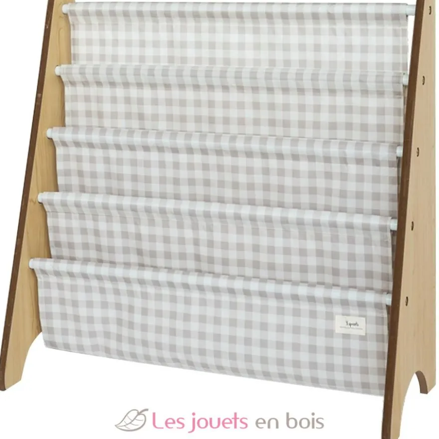 Bibliothèque livres reyclé vichy beige - 3 Sprouts