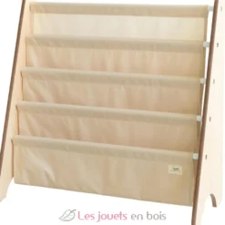 Bibliothèque livres tissu recyclé beige - 3 Sprouts