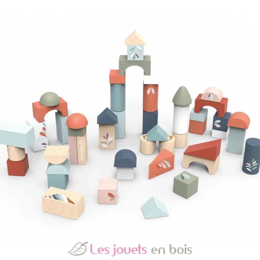 50 Blocs de construction en bois - Speedy Monkey