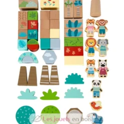 Blocs de construction en bois Jungle Friends - Small Foot company