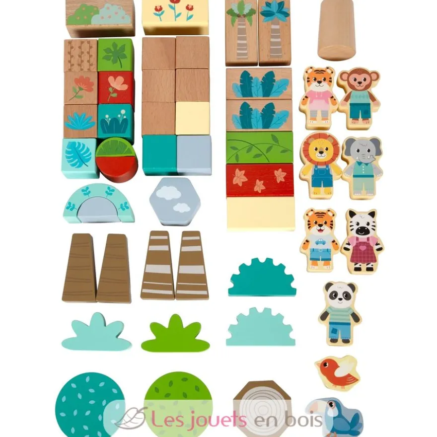 Blocs de construction en bois Jungle Friends - Small Foot company
