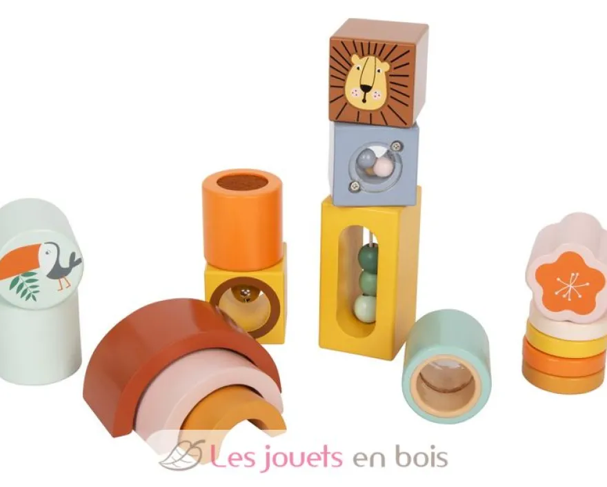 Blocs de découverte Safari marron Small Foot Compagny